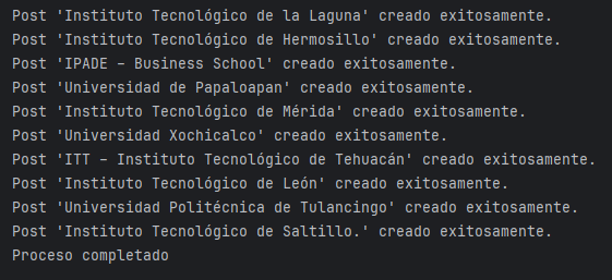 posteos creados con la API de WordPress y Python