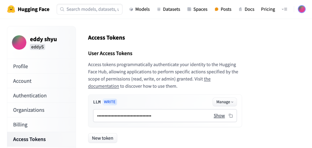 Token de acceso en Hugging Face Spaces