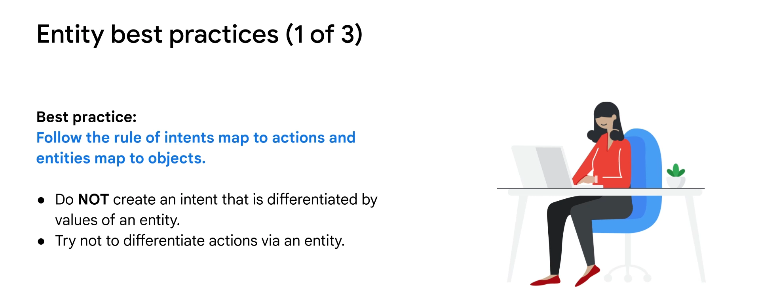 Best Practices entitys and intents in DialogflowCX