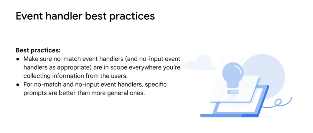 Events best practices in DialogflowCX