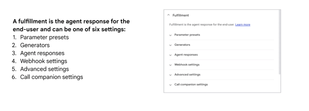 Fullfillments in DialogflowCX